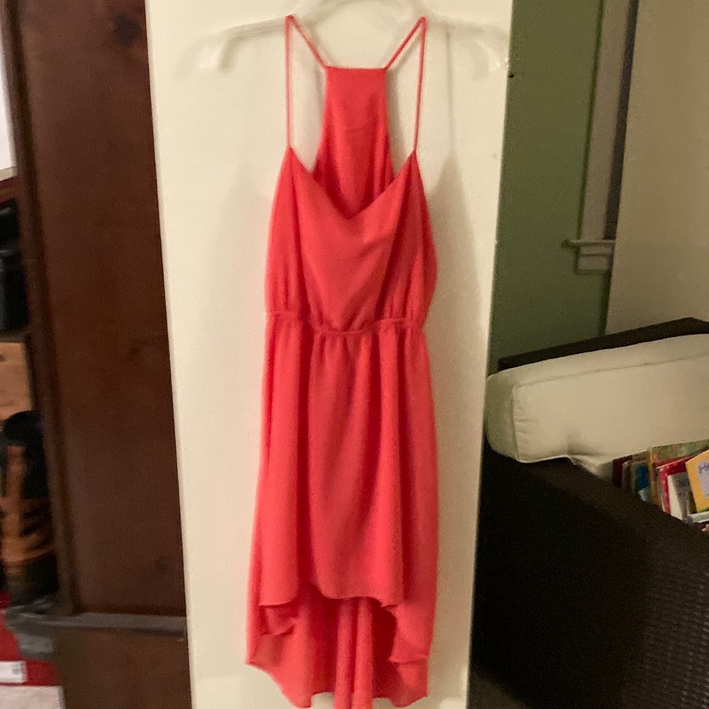 Dark coral cocktail dress